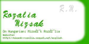 rozalia mizsak business card